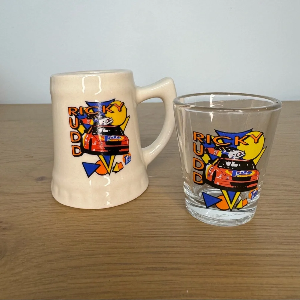 Vintage New NASCAR Ricky Rudd Shot Glass Lot of 2